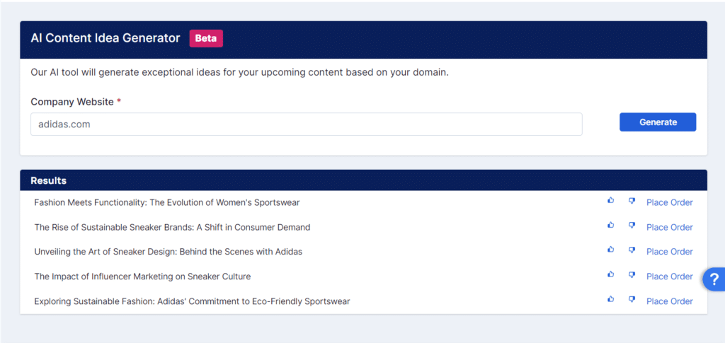AI Content Idea Generator by WriterAccess