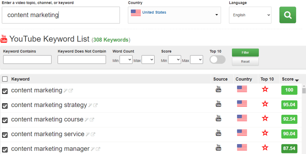 YouTube Keyword Tool