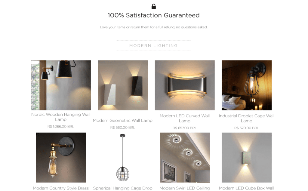 Example of a well-planned dropshipping website