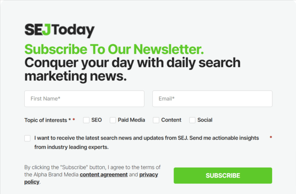 SER Today lead capture