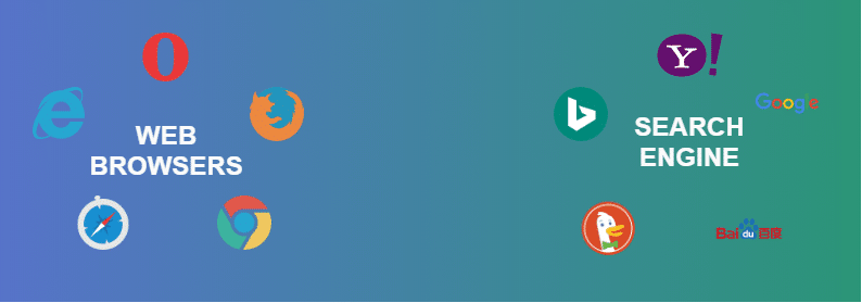 Web browsers x search engine