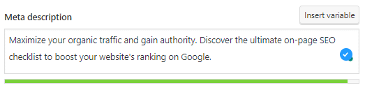 The meta description for this blog post