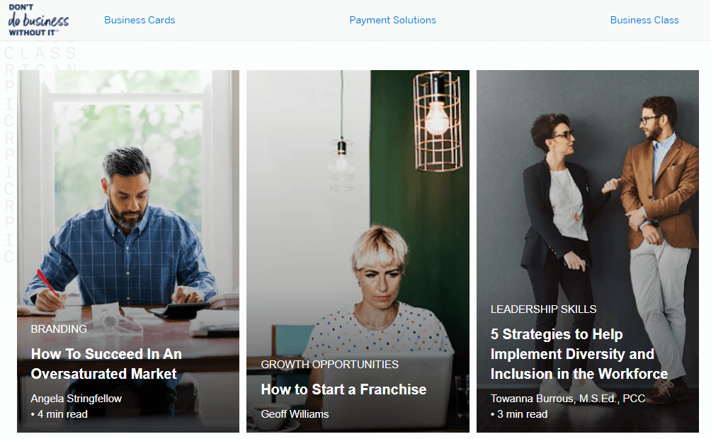 Business Class example