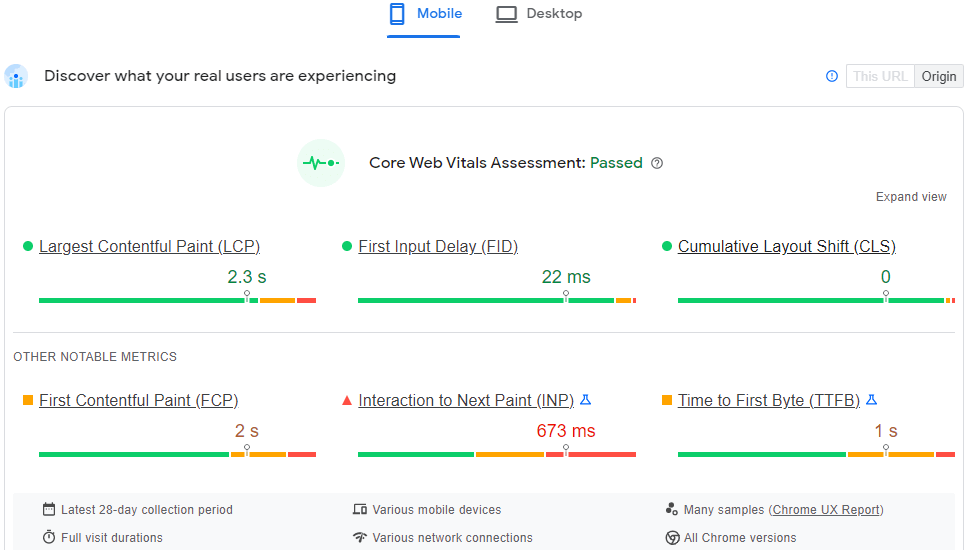 PageSpeed Insights tool
