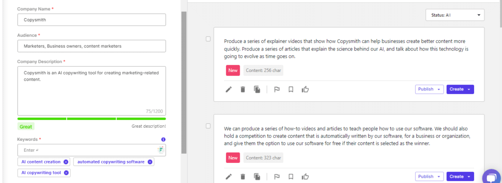 Ai content marketing - example of AI-created content